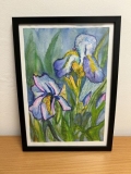 Akwarela ,,Irysy'' autorstwa Pani Grażyny Grudzień, uczestniczki warsztatów malarskich organizowanych przez Fundację Aktywności ,,Karuzela''