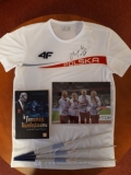 Prezent od Rotary Club Lublin Centrum i Polskiego Związku Lekkiej Atletyki: koszulka z autografem Tomka Majewskiego,ksiażka Fenomen Wunderteamu (z autografem) oraz zdjęcie sztafety 4x400 z autografami i miniaturki oszczepów.