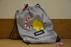 Worek pełen gadżetów od kolejarzy z PKP Regionalny Oddział Lublin