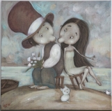 Obraz autorstwa Grzegorza Ptaka pt. „Niespodzianka” z cyklu „Szepty”podarowany przez Rzecznika Praw Dziecka, pana Marka Michalaka.