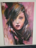 ,,Kobieta" Obraz malowany i podarowany przez Annę Morawską. Akryl na płótnie. Wymiary podobrazie 70x100cm.